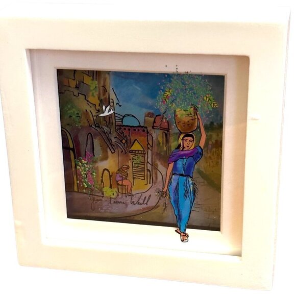 Jean Pierre Weill Signed 3D Painting on Glass Biblical Ruth New in Box - Picture 4 of 8